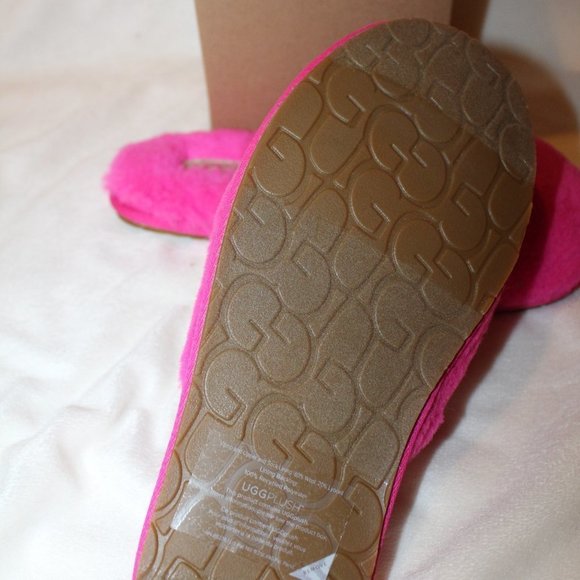 NIB UGG WOMEN'S FLUFFETTE SHEARLING SLIP ON SLIPPERS PINK - Picture 5 of 7